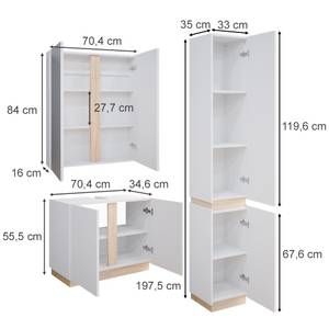 Badmöbel Set Gloria 40889 Braun - Weiß - Holzwerkstoff - 70 x 55 x 34 cm