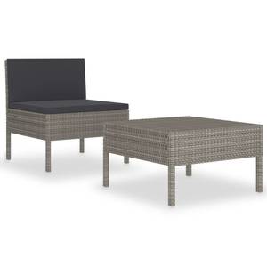 Salon de jardin 2 pcs avec coussins Gris