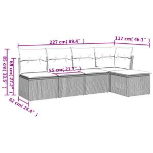 Gartensitzgruppe K6862(5-tlg) Braun - Massivholz - 69 x 62 x 62 cm