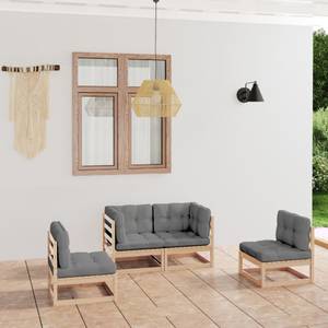 Salon de jardin (lot de 4) 3009891-2 Gris - Bois