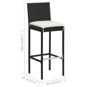 Bar-Set (5-teilig) 3008722-2 Schwarz - 70 x 70 cm