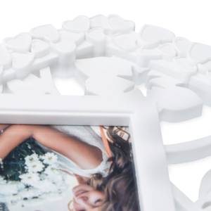 Herz Bilderrahmen Collage Weiß - Glas - Kunststoff - 42 x 38 x 2 cm
