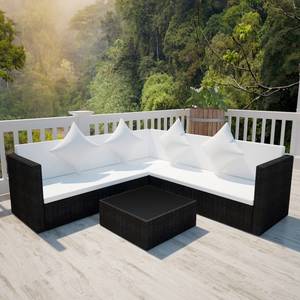 Gartenmöbel-Set Schwarz - Polyrattan - 56 x 30 x 56 cm