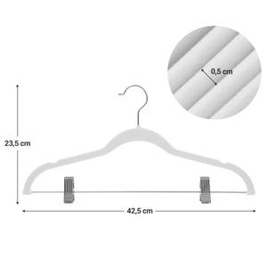 12er-Set Hosenbügel Weiß - Kunststoff - 1 x 24 x 43 cm