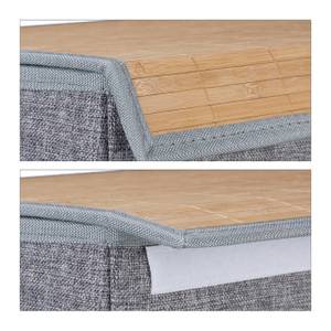 Wäschekorb mit Klettdeckel Braun - Grau - Bambus - Textil - 40 x 60 x 30 cm