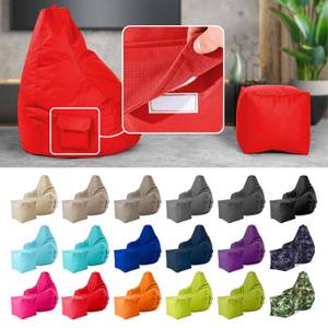 2er Set Sitzsack + Hocker "Cozy+Cube" Rot