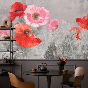 Papier Peint COQUELICOTS Plantes Vintage 135 x 90 x 90 cm