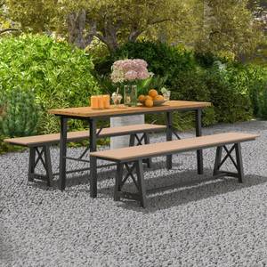 Gartenbank ZB33501NZDE Braun - Kunststoff - 35 x 42 x 183 cm