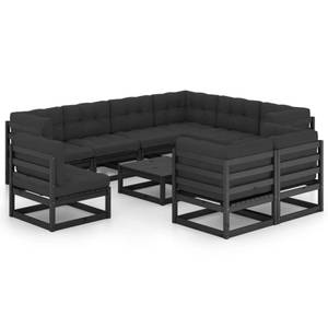 Salon de jardin (lot de 10) 3009834-2 Anthracite - Noir