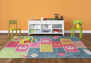 Bunter Hopscotch-Teppich Grau - Textil - 80 x 6 x 150 cm