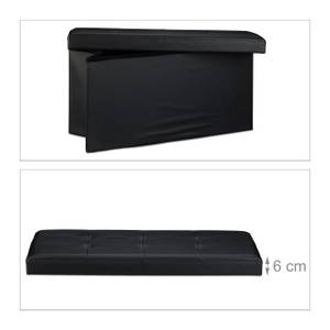 Tabouret pliant similicuir pouf pliable Noir