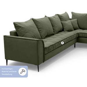 Ecksofa Eckcouch Vivian L Form Couch Grün - Ecke davorstehend rechts