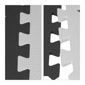 9x pièces de tapis de jeu blanc-gris Gris - Blanc - Matière plastique - 32 x 1 x 32 cm