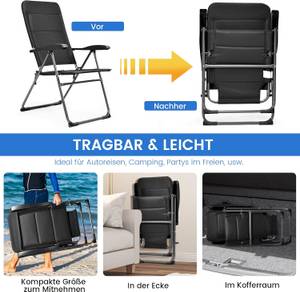 Liegestühle AB92493NW-4DE (2er Set) Schwarz - Metall - 60 x 104 x 76 cm