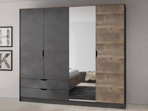 Kleiderschrank LAONILE Grau - Holzwerkstoff - 56 x 204 x 220 cm