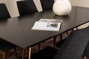 Essgruppe Pippi 15 (7-teilig) Schwarz - Massivholz - 90 x 75 x 190 cm