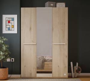 Kleiderschrank Duo Braun - Holzwerkstoff - 135 x 204 x 61 cm