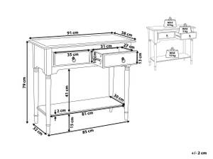 Table d'entrée LOWELL Blanc - Bois manufacturé - 91 x 79 x 38 cm