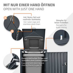 Mülltonnenbox ML-DESIGN Anthrazit - Tiefe: 68 cm