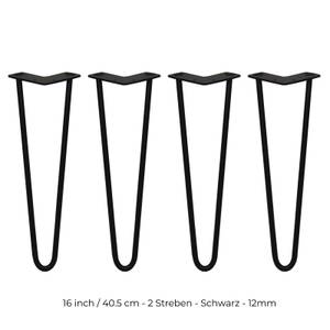 4 x 2 Streben Hairpin-Tischbeine 40.5cm Schwarz - Metall - 1 x 41 x 2 cm
