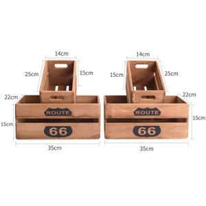 Caisses en bois RE4591 (ensemble de 4) Marron