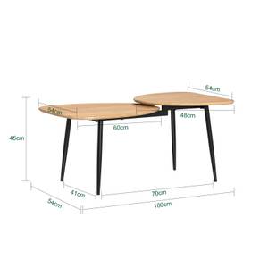 Table Basse FBT127-N Noir - Marron - Bois manufacturé - Métal - 100 x 45 x 54 cm