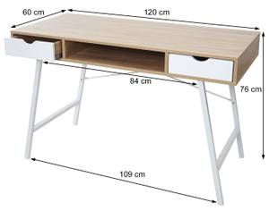 Schreibtisch E92 Braun - Metall - Holz teilmassiv - 120 x 76 x 60 cm