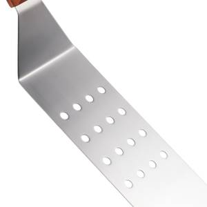 3-teiliges Grill-Pfannenwender Set Braun - Silber - Holzwerkstoff - Metall - 7 x 9 x 36 cm