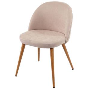 Chaise capitonnée D53 (lot de 4) Beige - Textile - 48 x 77 x 46 cm