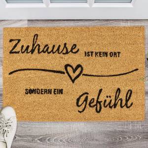 Fußmatte Kokos Zuhause Schwarz - Braun - Naturfaser - Kunststoff - 60 x 2 x 40 cm