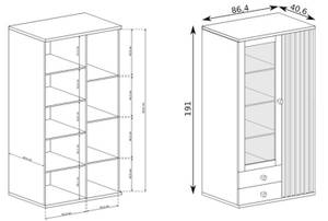 Vitrine CALI Braun - Höhe: 201 cm