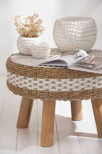 Tabouret ALENA  Coton Blanc / Textile - 79 x 55 x 79 cm