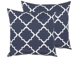 Kissen 2er Set SOFADES Blau - Weiß - Textil - 40 x 8 x 40 cm