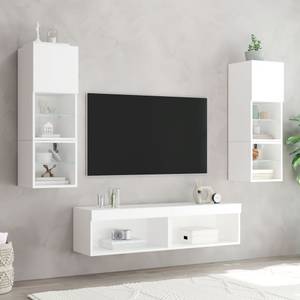 TV-Schrank mit LED-Leuchten D822 Weiß