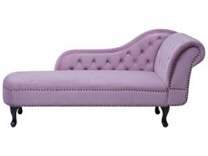 Chaiselongue NIMES Schwarz - Violett - Armlehne davorstehend links - Ecke davorstehend rechts - Textil