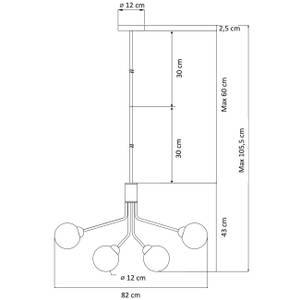 Hängeleuchte - Audrey Metall - 82 x 43 x 43 cm