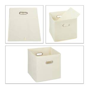 Lot de 4 boîtes de rangement Beige - Argenté