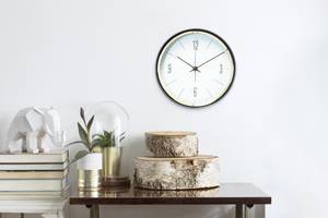 Horloge murale design THE GOLDEN SHINE. Blanc - Verre - 32 x 32 x 5 cm