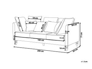 3-Sitzer Sofa FENSTAD Grau - Eiche Dunkel