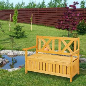 Banc de jardin avec rangement Marron - Bois manufacturé - 115 x 85 x 60 cm