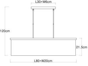 LED Pendelleuchte Holz Stoff Breite 80cm Braun - Grau - Holzwerkstoff - Textil - 80 x 120 x 20 cm