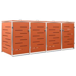 Abri à poubelles à roulettes 3010469-4 Orange - Métal - 78 x 113 x 277 cm