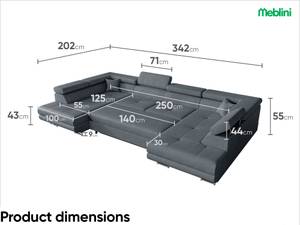 Ecksofa Carl U-Form Grau