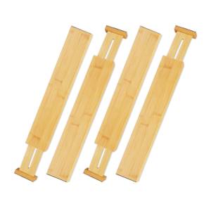 Schubladentrenner Bambus 4er Set Braun - Bambus - 2 x 6 x 56 cm