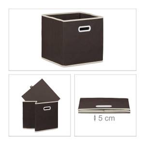 2 x Faltbox braun Braun - Weiß - Papier - Kunststoff - Textil - 30 x 30 x 30 cm