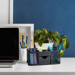 Organiseur de bureau aspect maille Noir