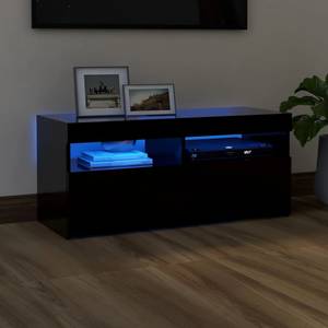 TV-Schrank mit LED-Leuchten D310 Schwarz