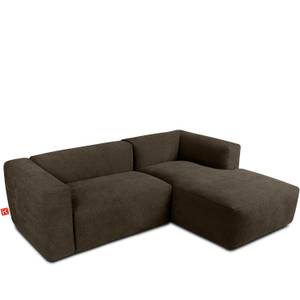 Ecksofa BUFFO 4-Sitzer Braun - Breite: 237 cm - Armlehne beidseitig montierbar - Ecke davorstehend rechts - Ottomane davorstehend rechts