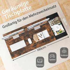 Schreibtisch ON32825NZ Braun - Holzwerkstoff - 60 x 75 x 140 cm