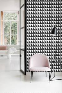 papier peint triangles graphiques 7297 Noir - Fibres naturelles - Textile - 53 x 1005 x 1005 cm